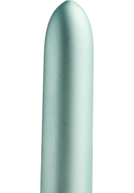 Μίνι δονητής από abs σε πράσινο χρώμα, μήκους 9 εκ. και μέγιστης διαμέτρου 1,8 εκ.