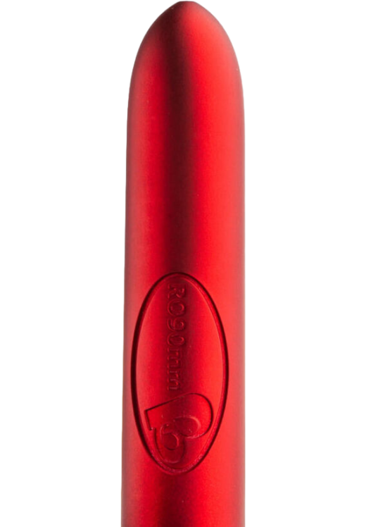 Μίνι δονητής από abs σε κόκκινο χρώμα, μήκους 9 εκ. και μέγιστης διαμέτρου 1,8 εκ.