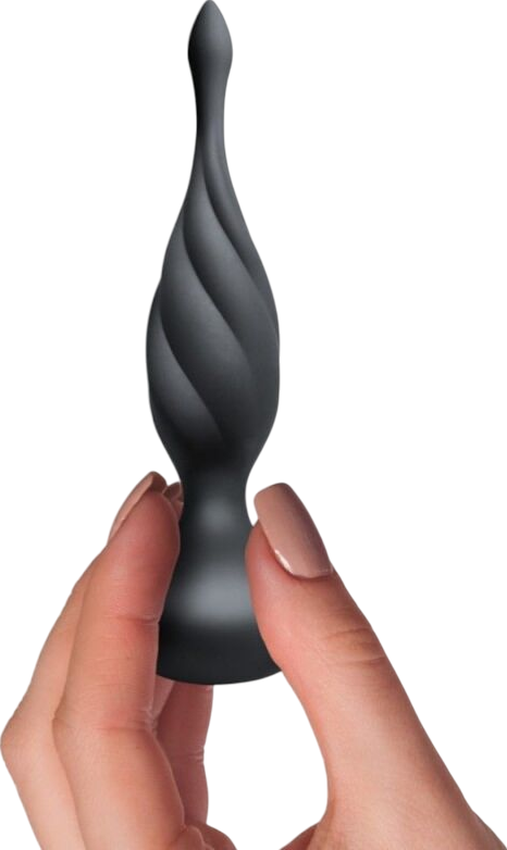 Δονούμενη σφήνα από σιλικόνη σε μαύρο χρώμα, μήκους 13,3 εκ. και μέγιστης διαμέτρου 3,5 εκ.