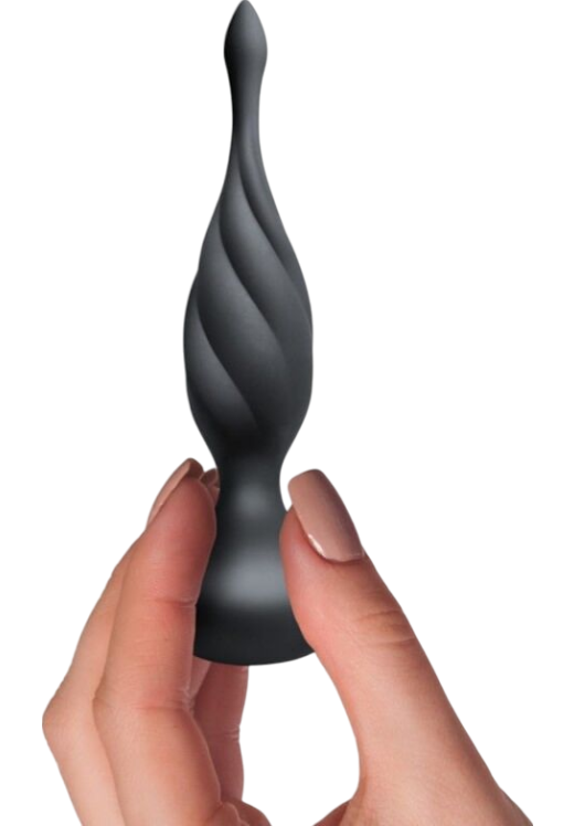 Δονούμενη σφήνα από σιλικόνη σε μαύρο χρώμα, μήκους 13,3 εκ. και μέγιστης διαμέτρου 3,5 εκ.