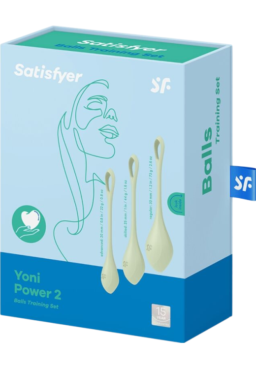 Kegel μπάλες από σιλικόνη σε πράσινο χρώμα, μέγιστης διαμέτρου 3 εκ.