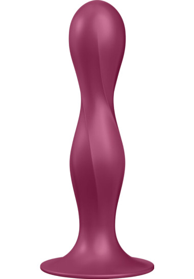 Dildo Satisfyer Double Ball-r Silicone Garnet Κλασσικό dildo από σιλικόνη σε μπορντό χρώμα