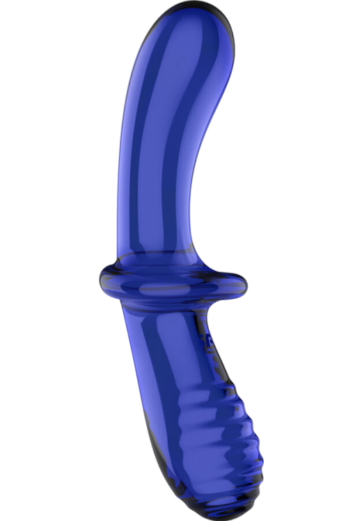 Γυάλινο γυάλινο dildo σε μπλέ χρώμα