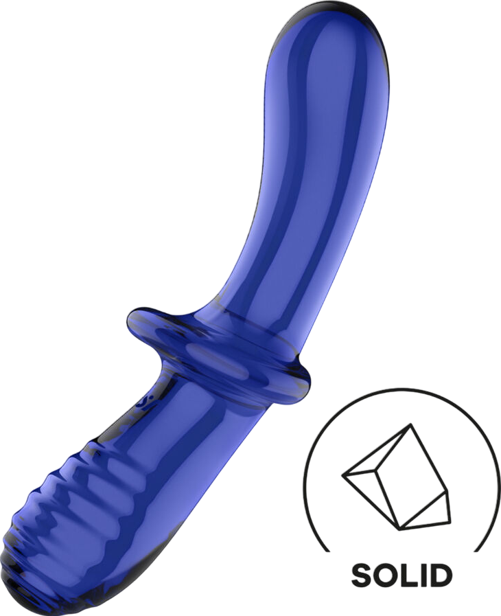 Γυάλινο γυάλινο dildo σε μπλέ χρώμα