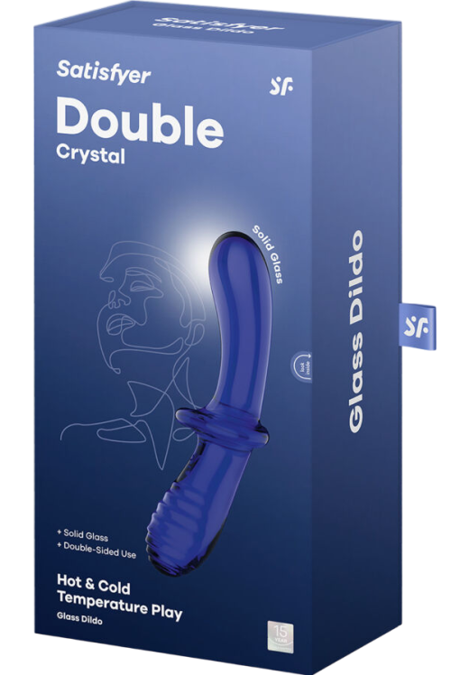 Γυάλινο γυάλινο dildo σε μπλέ χρώμα