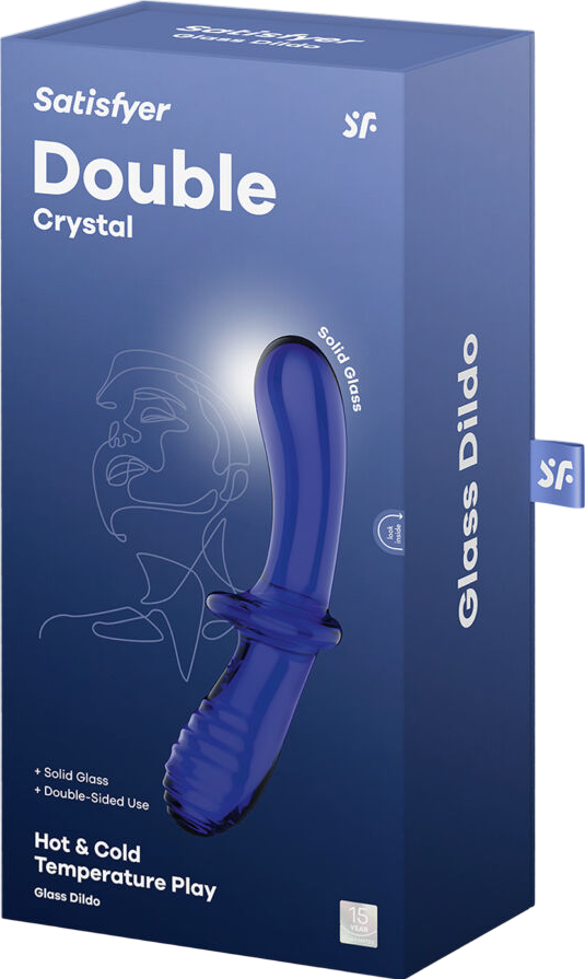 Γυάλινο γυάλινο dildo σε μπλέ χρώμα