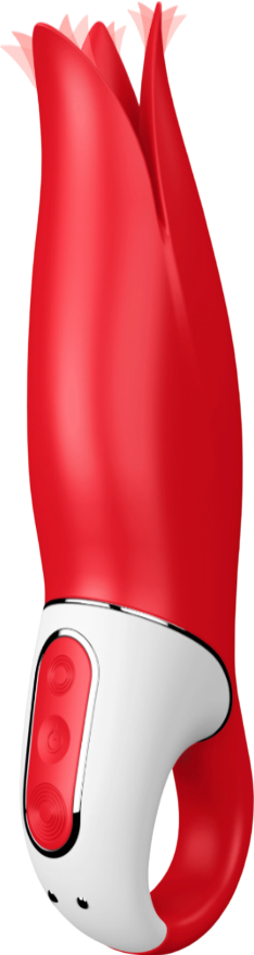 Layon δονητής από σιλικόνη σε κόκκινο χρώμα, μήκους 19 εκ. και μέγιστης διαμέτρου 4,5 εκ.