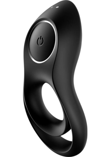 Satisfyer Legendary Duo Ring Vibrator Δονούμενο δαχτυλίδι από σιλικόνη σε μαύρο χρώμα