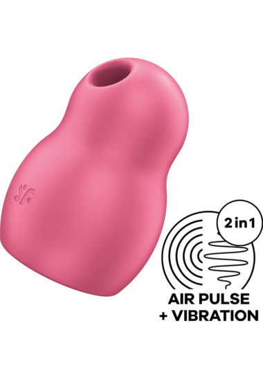 Satisfyer Pro To Go 1 Double Air Pulse Stimulator & Vibrator Παλμικός δονητής από σιλικόνη σε κόκκινο χρώμα