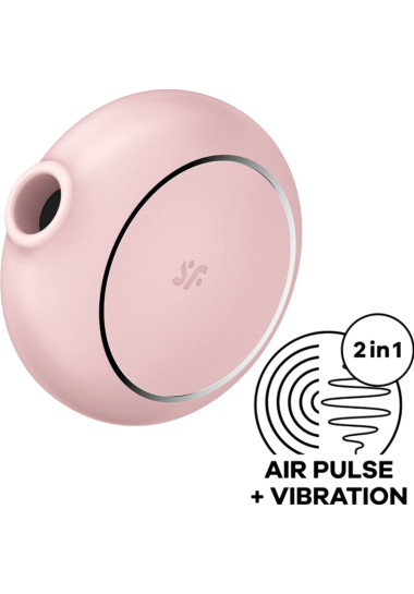 Satisfyer Pro To Go 3 Double Air Pulse Stimulator & Vibrator Παλμικός δονητής από σιλικόνη σε ροζ χρώμα