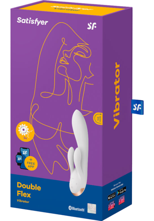 Rabbit δονητής από σιλικόνη σε λευκό χρώμα
