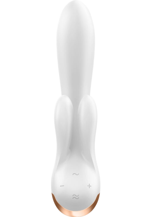 Rabbit δονητής από σιλικόνη σε λευκό χρώμα