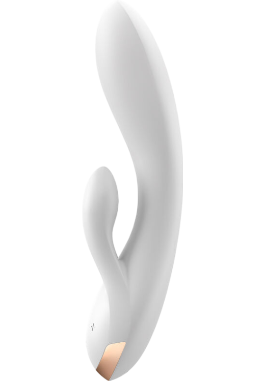 Rabbit δονητής από σιλικόνη σε λευκό χρώμα