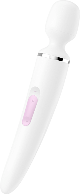 Δονητής μασάζ από σιλικόνη σε λευκό χρώμα, μήκους 34 εκ. και μέγιστης διαμέτρου 7,8 εκ.