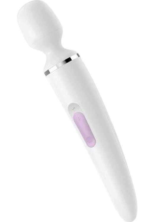 Δονητής μασάζ από σιλικόνη σε λευκό χρώμα, μήκους 34 εκ. και μέγιστης διαμέτρου 7,8 εκ.