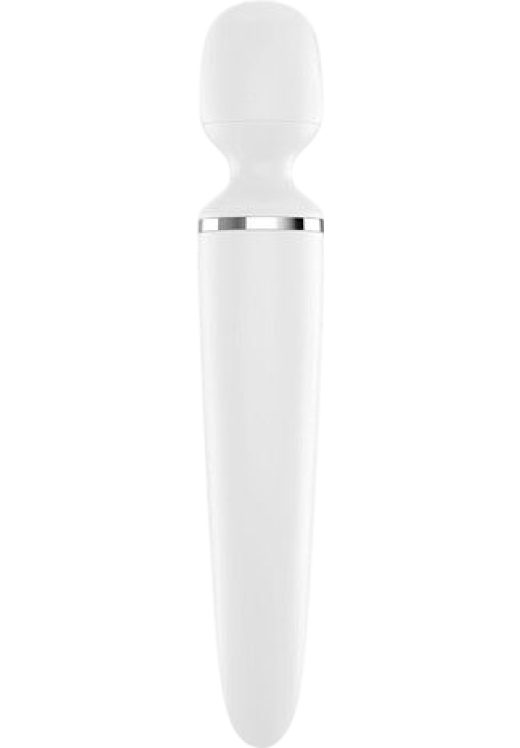 Δονητής μασάζ από σιλικόνη σε λευκό χρώμα, μήκους 34 εκ. και μέγιστης διαμέτρου 7,8 εκ.