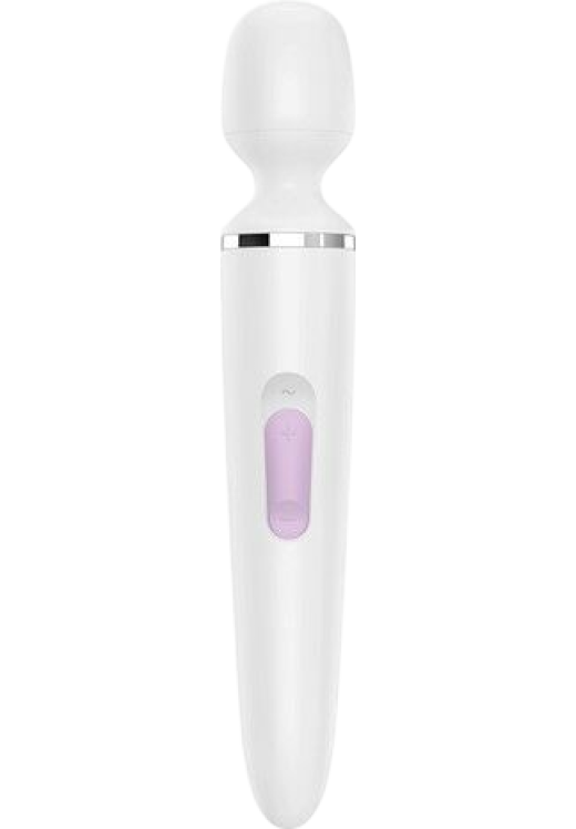 Δονητής μασάζ από σιλικόνη σε λευκό χρώμα, μήκους 34 εκ. και μέγιστης διαμέτρου 7,8 εκ.