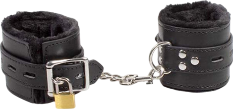 Χειροπέδες από δερματίνη σε μαύρο χρώμα