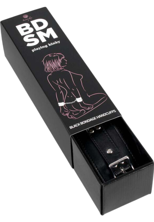 Χειροπέδες από δερματίνη σε μαύρο χρώμα