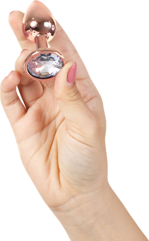 Μεταλλική σφήνα με κόσμημα σε χρυσαφί χρώμα, μήκους 7 εκ. και μέγιστης διαμέτρου 2,8 εκ.