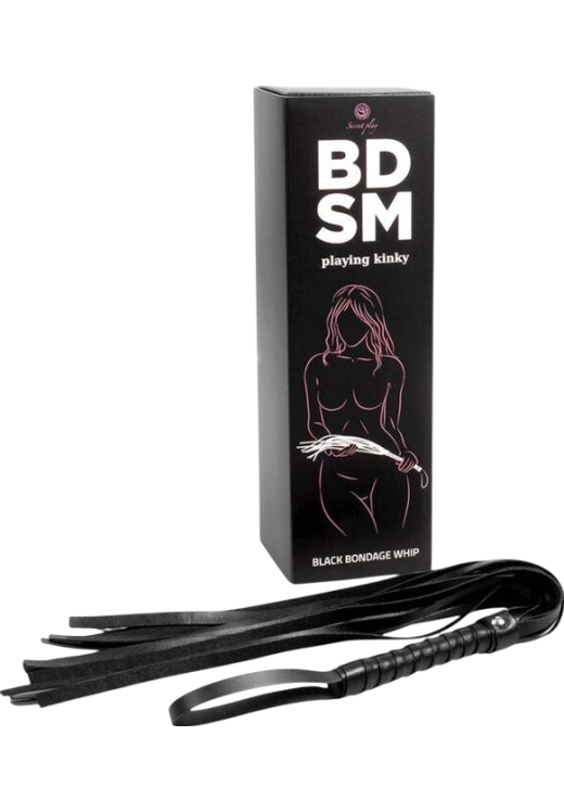 Μαστίγιο σε μαύρο χρώμα, μήκους 44 εκ.