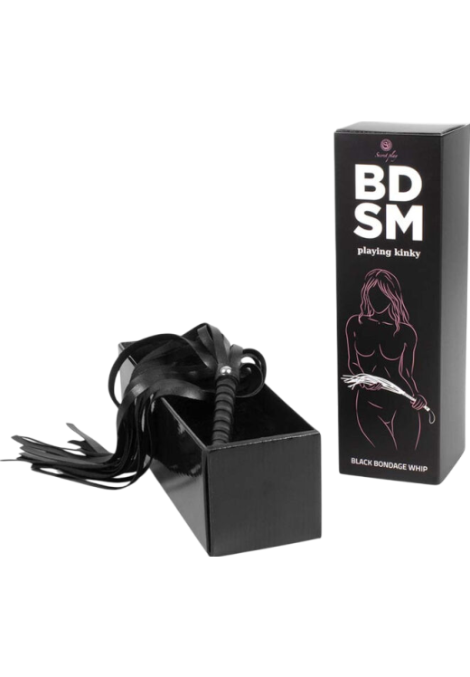 Μαστίγιο σε μαύρο χρώμα, μήκους 44 εκ.