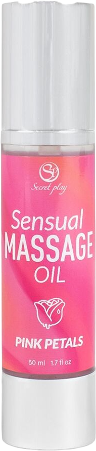 Λάδι μασάζ με γεύση ροδοπέταλο σε συσκευασία 50 ml σε ροζ χρώμα