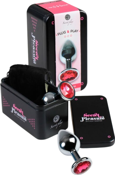 Μεταλλική σφήνα με κόσμημα σε φούξια χρώμα, μήκους 8 εκ.