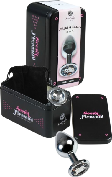 Μεταλλική σφήνα με κόσμημα σε διάφανο χρώμα, μήκους 8 εκ.