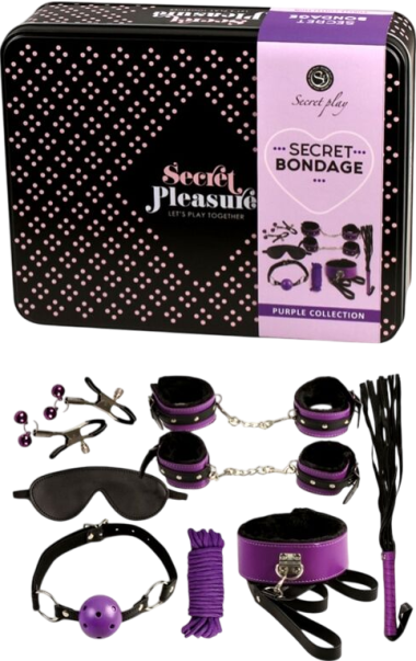 Sex toy kit από δερματίνη σε μαύρο χρώμα