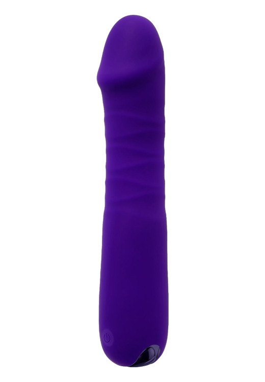 Ρεαλιστικός δονητής από σιλικόνη σε μοβ χρώμα, μήκους 16,3 εκ. και μέγιστης διαμέτρου 3,4 εκ.