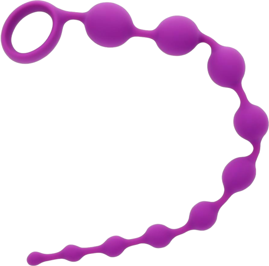 Πρωκτικές μπίλιες από σιλικόνη σε μοβ χρώμα, μήκους 35,6 εκ. και μέγιστης διαμέτρου 2,8 εκ.