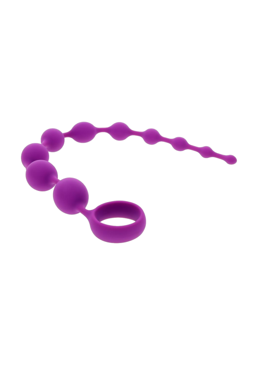 Πρωκτικές μπίλιες από σιλικόνη σε μοβ χρώμα, μήκους 35,6 εκ. και μέγιστης διαμέτρου 2,8 εκ.