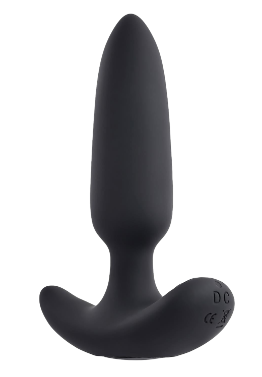 Δονούμενη σφήνα από σιλικόνη σε μαύρο χρώμα, μήκους 11,3 εκ. και μέγιστης διαμέτρου 2,6 εκ.