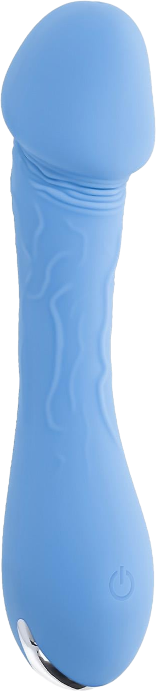 Ρεαλιστικός δονητής από σιλικόνη σε μπλέ χρώμα, μήκους 11,9 εκ. και μέγιστης διαμέτρου 2,8 εκ.