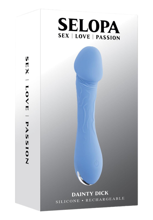 Ρεαλιστικός δονητής από σιλικόνη σε μπλέ χρώμα, μήκους 11,9 εκ. και μέγιστης διαμέτρου 2,8 εκ.