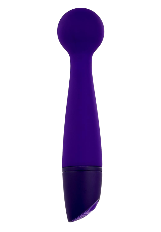 Δονητής μασάζ από σιλικόνη σε μοβ χρώμα, μήκους 13,5 εκ. και μέγιστης διαμέτρου 3 εκ.