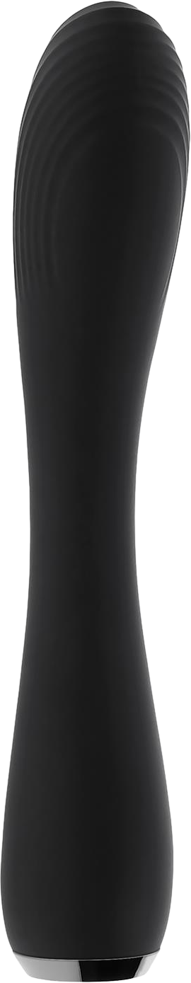 Κλασσικός δονητής από σιλικόνη σε μαύρο χρώμα, μήκους 20,1 εκ. και μέγιστης διαμέτρου 3,6 εκ.