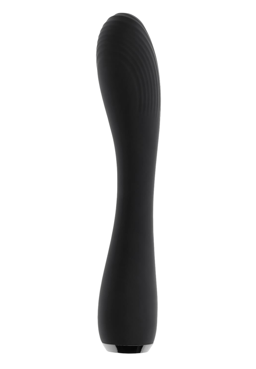 Κλασσικός δονητής από σιλικόνη σε μαύρο χρώμα, μήκους 20,1 εκ. και μέγιστης διαμέτρου 3,6 εκ.