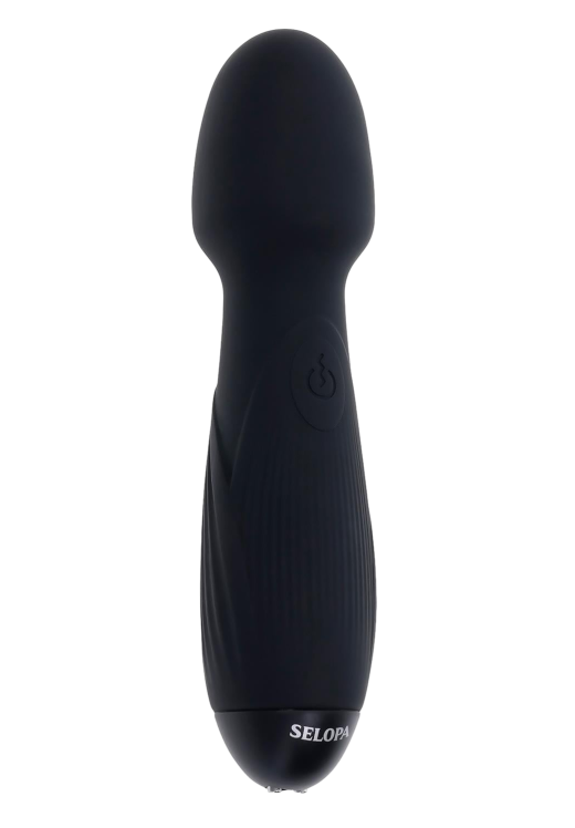 Δονητής μασάζ από σιλικόνη σε μαύρο χρώμα, μήκους 18,8 εκ. και μέγιστης διαμέτρου 4,5 εκ.