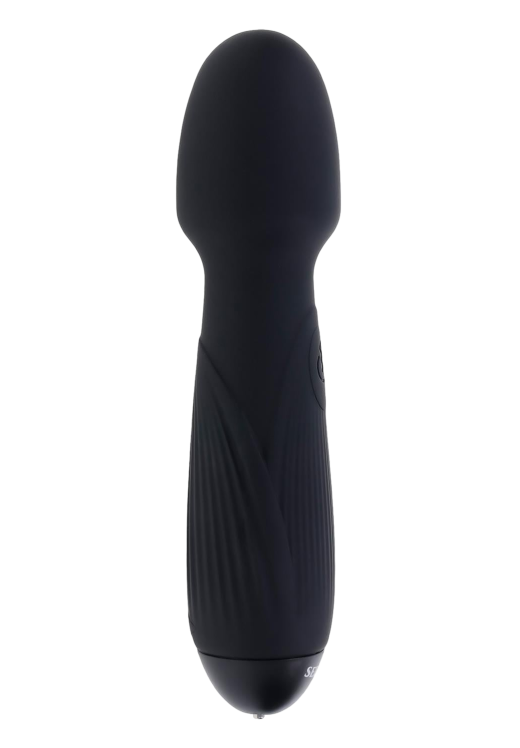 Δονητής μασάζ από σιλικόνη σε μαύρο χρώμα, μήκους 18,8 εκ. και μέγιστης διαμέτρου 4,5 εκ.