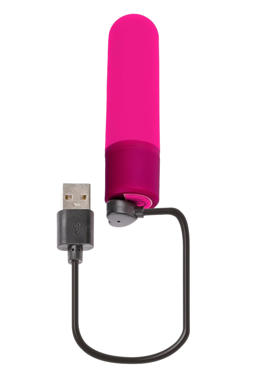 Μίνι δονητής από σιλικόνη σε φούξια χρώμα, μήκους 9,2 εκ. και μέγιστης διαμέτρου 2,3 εκ.