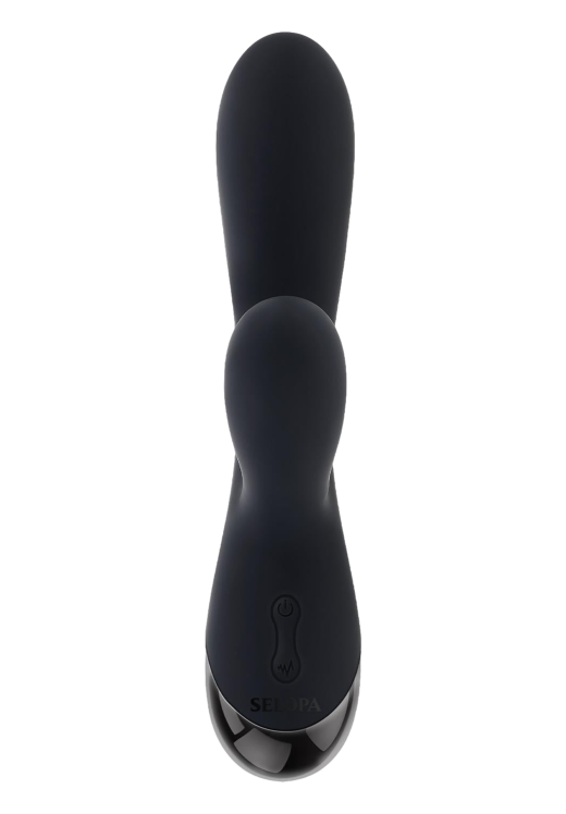 Rabbit δονητής από σιλικόνη σε μαύρο χρώμα, μήκους 19,7 εκ. και μέγιστης διαμέτρου 3,6 εκ.