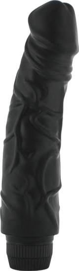 Ρεαλιστικός δονητής από pvc σε μαύρο χρώμα, μήκους 22 εκ. και μέγιστης διαμέτρου 4 εκ.