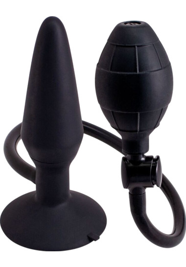 Sevencreations Plug Inflable 14,5 cm Πρωκτική σφήνα από σιλικόνη σε μαύρο χρώμα, μήκους 14,5 εκ. και μέγιστης διαμέτρου 7 εκ.