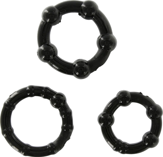 Σετ δαχτυλίδια πέους από σιλικόνη σε μαύρο χρώμα