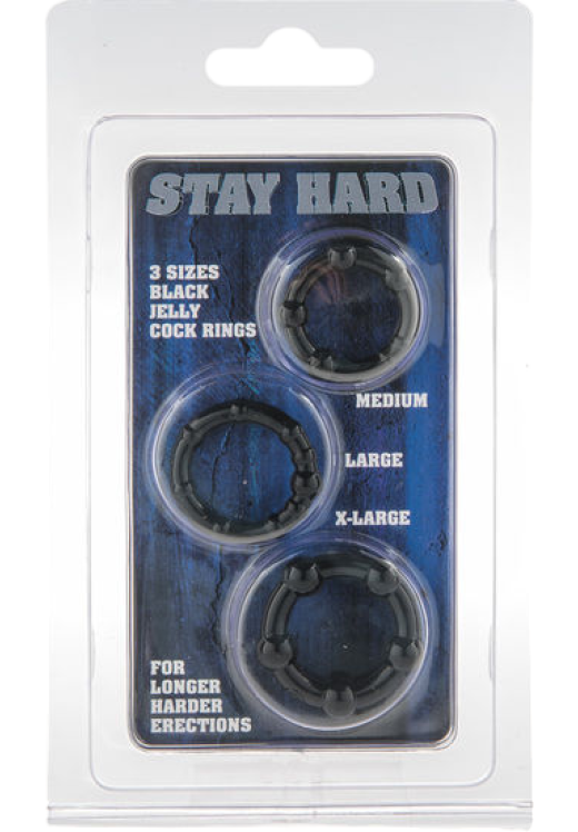 Σετ δαχτυλίδια πέους από σιλικόνη σε μαύρο χρώμα