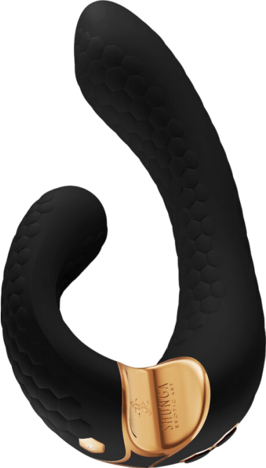 Δονητής σημείου g από σιλικόνη σε μαύρο χρώμα, μήκους 18,5 εκ. και μέγιστης διαμέτρου 3,7 εκ.