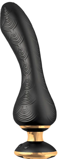 Δονητής σημείου g από σιλικόνη σε μαύρο χρώμα, μήκους 18,5 εκ. και μέγιστης διαμέτρου 3,8 εκ.