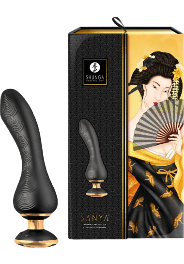 G Shunga Sanya Intimate Massager 18,5 cm Δονητής σημείου g από σιλικόνη σε μαύρο χρώμα, μήκους 18,5 εκ. και μέγιστης διαμέτρου 3,8 εκ.